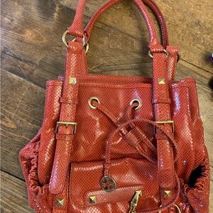 Genuine leather IMAN orange, shoulder bag.
